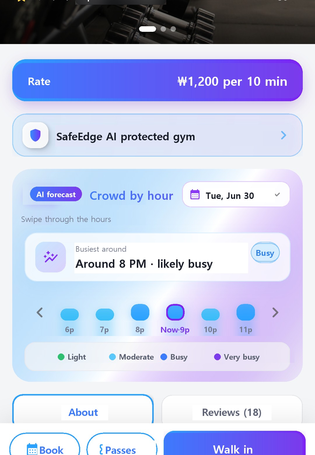 Train smart — AI crowd forecast & store detail