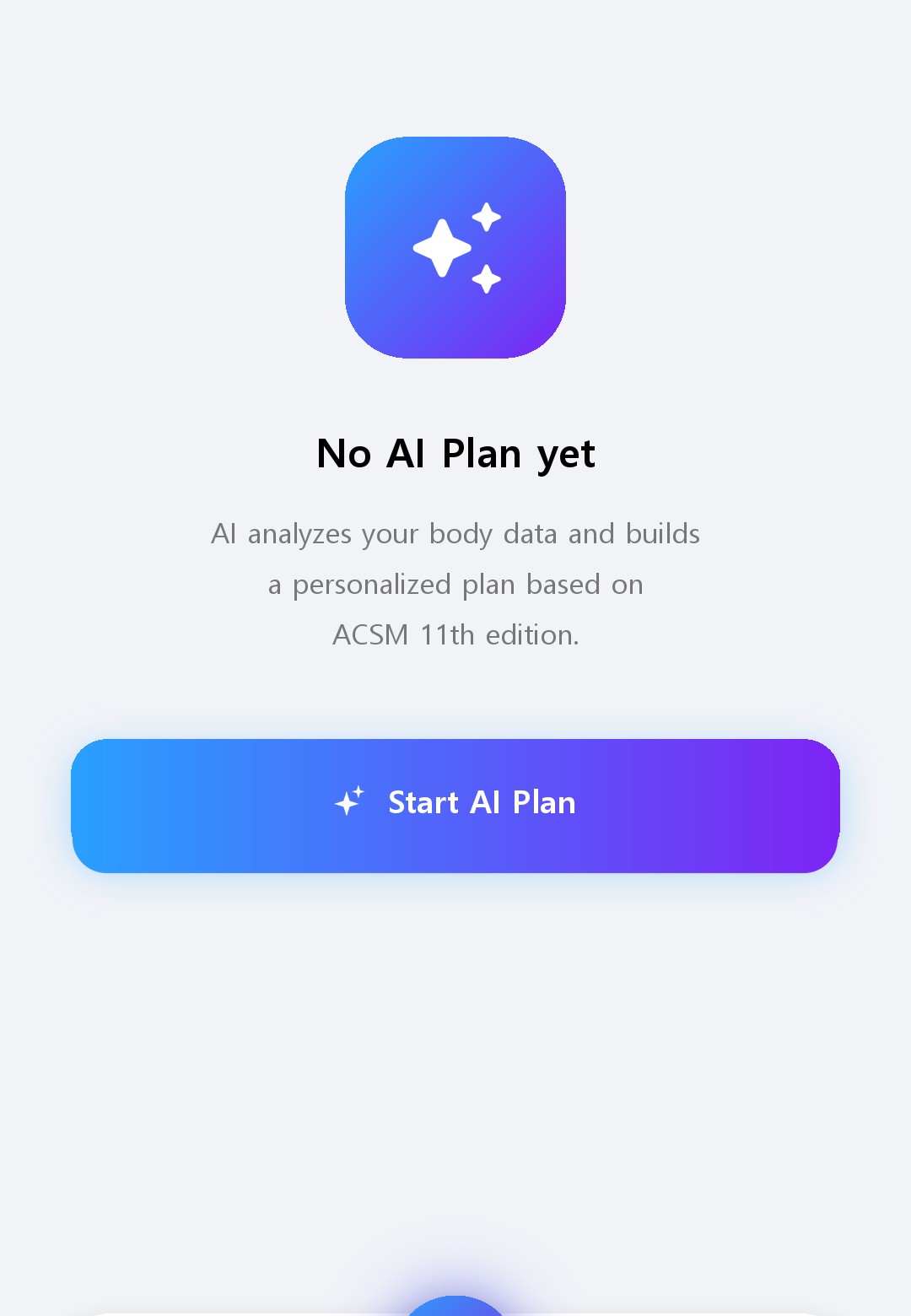 AI coaching — ACSM-based AI plan